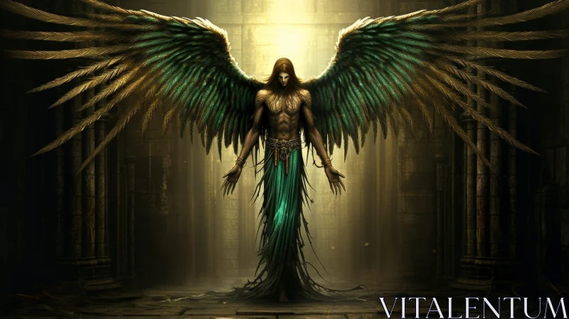 Fallen Angel Fantasy Painting AI Image