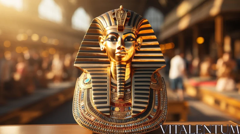 Golden Mask of Tutankhamun - Ancient Egyptian Pharaoh Art AI Image