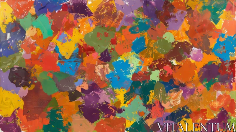 Vivid Abstract Painting with Dynamic Brushstrokes AI Image