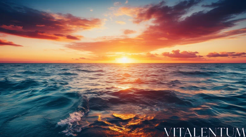 Captivating Ocean Sunset: A Celebration of Nature's Beauty AI Image
