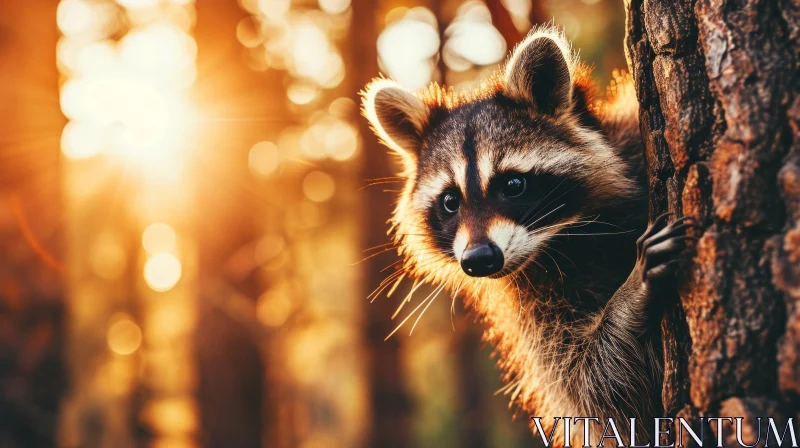 Enigmatic Raccoon Portrait in the Wild | Nature Photography AI Image