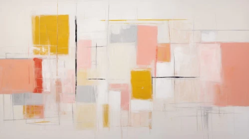 Soft Pastel Abstract Painting - Modern Geometric Artwork