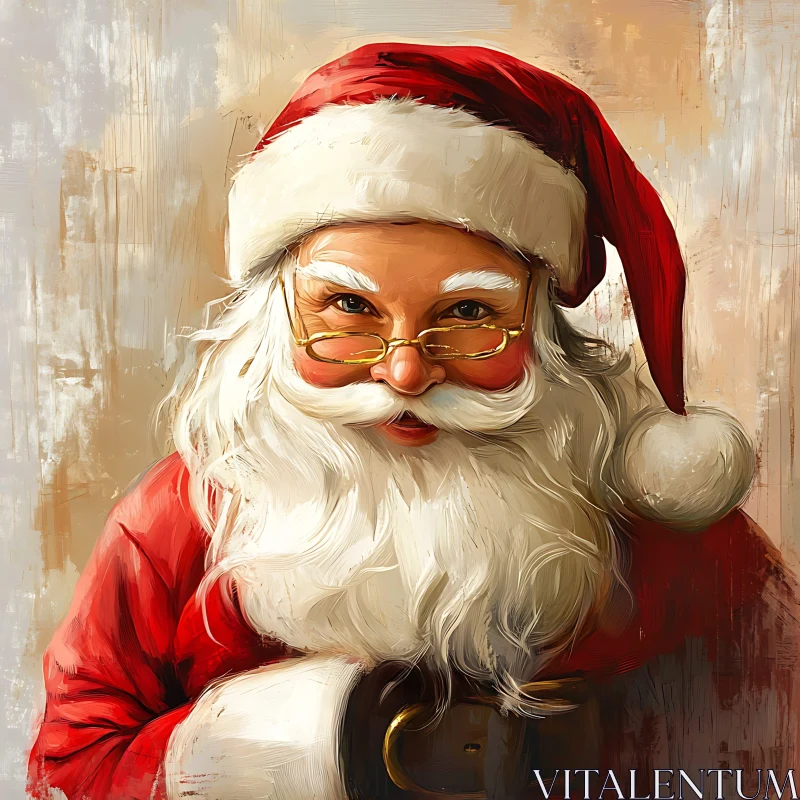 Detailed Portrait of Santa Claus for Christmas AI Image