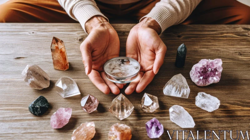 Captivating Crystals: A Serene Composition of Witchy Academia AI Image