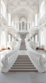 Exquisite White Staircase in Rococo Style | Dreamlike Architecture