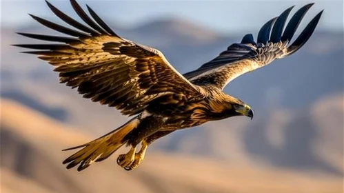 Majestic Golden Eagle in Flight | Stunning Nature Photography