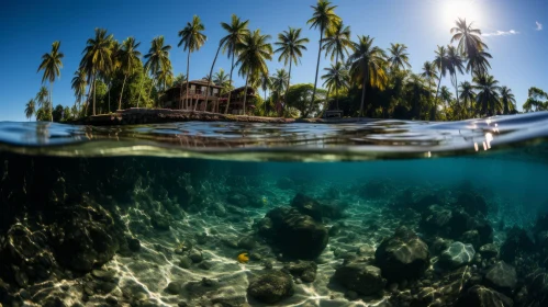 Underwater Coconut Trees and Rock: A Captivating Natural Wonder