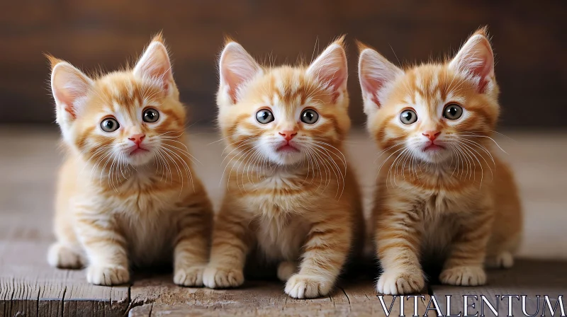 Three Charming Ginger Kittens AI Image