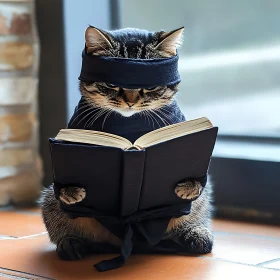 Ninja Cat Reading