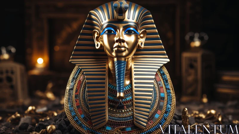 Egyptian Pharaoh Tutankhamun's Golden Mask AI Image