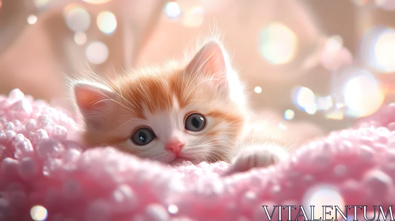 Charming Kitten with Big Blue Eyes AI Image