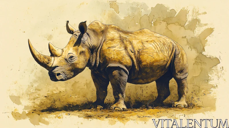 AI ART Majestic Rhino Art