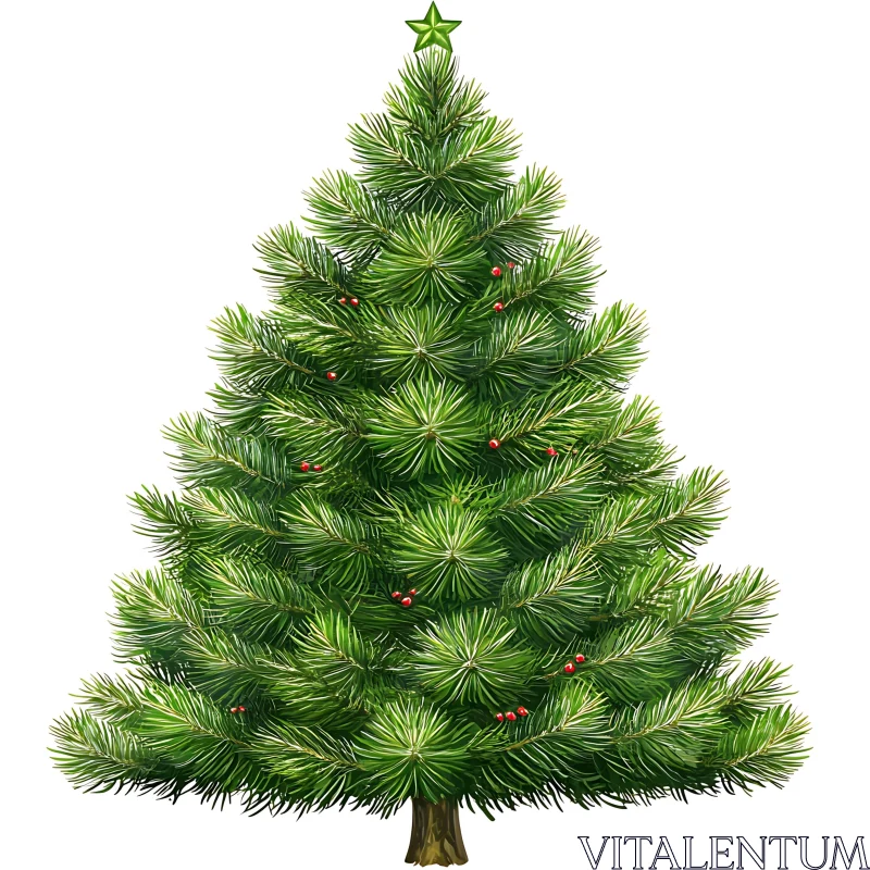 Lush Green Fir for Holiday Season AI Image