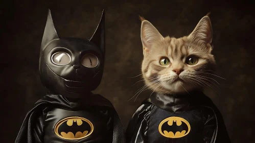 Cute Cats as Superheroes in Comic-Inspired Costumes