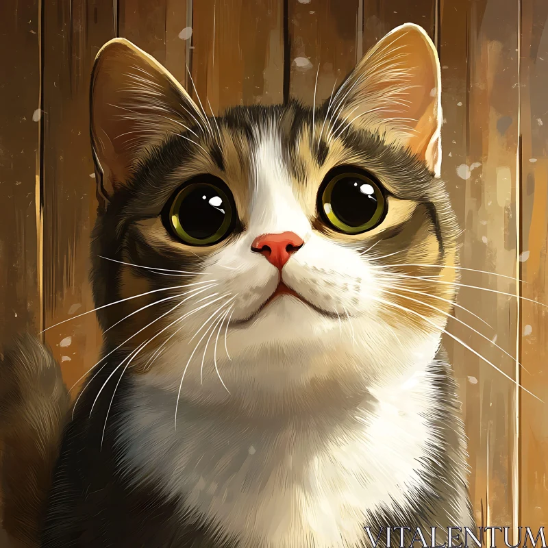 Cute Kitten with Expressive Eyes AI Image