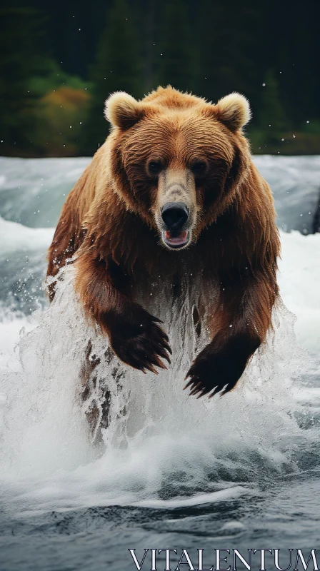 Adventure-themed Bear in Water AI Image