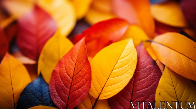 Bold Chromatic Autumn Leaves - A Colorful Spectrum AI Image