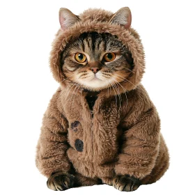 Stylish Cat in Cozy Outfit