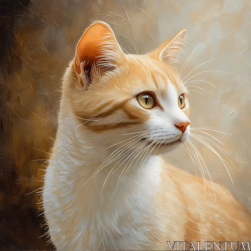 Ginger Cat in Artistic Close-Up AI Image