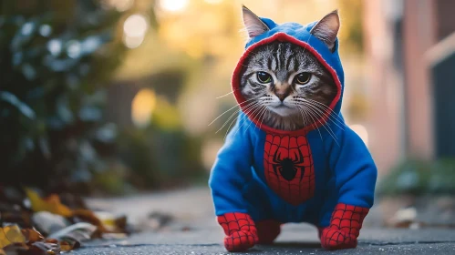 Feline Superhero on Urban Adventure