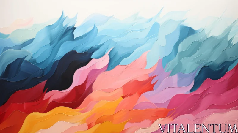 AI ART Colorful Abstract Painting Wave Pattern