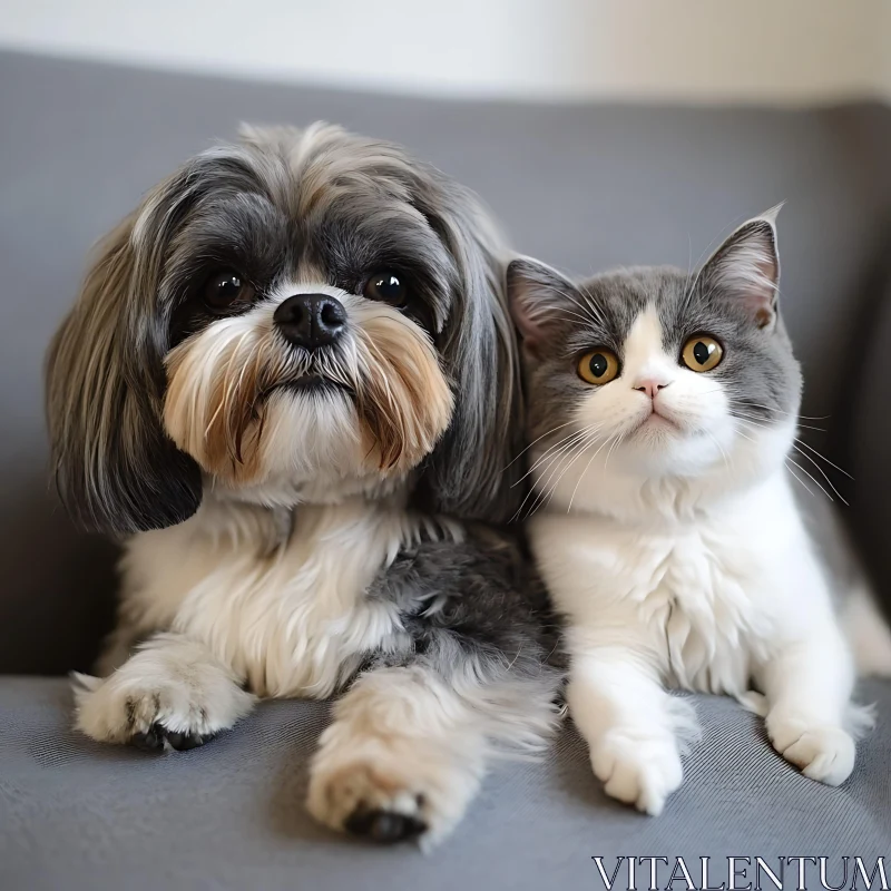 Dog and Cat Companions AI Image