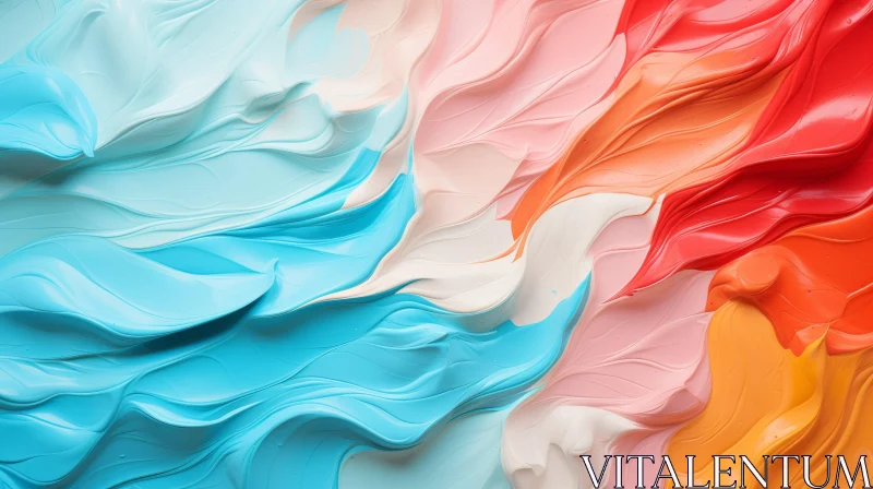 Abstract Colorful Whipped Cream Texture Art AI Image