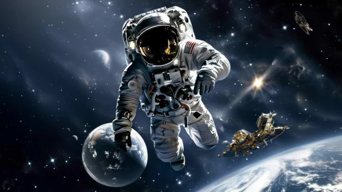 Captivating Astronaut Wallpapers: Artistic Collage Masterpieces