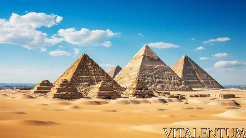 Pyramids of Giza: A Captivating Glimpse into Ancient Architecture AI Image