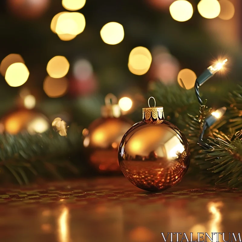 Festive Christmas Tree Decorations AI Image