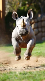 Playful Rhinoceros Mid-Run