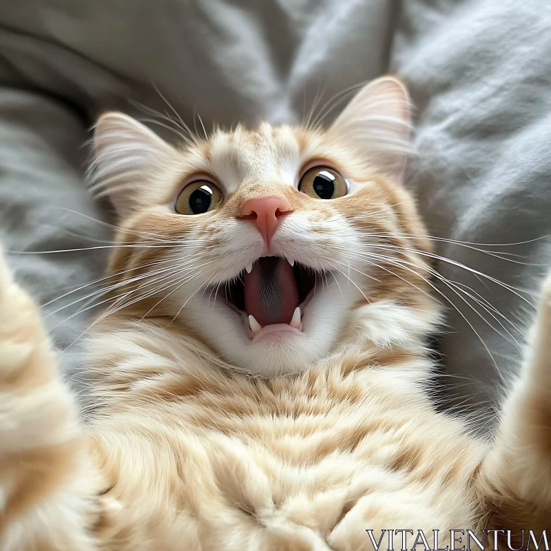 Cute Surprised Kitten AI Image