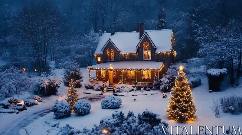 Winter Wonderland Christmas Home AI Image