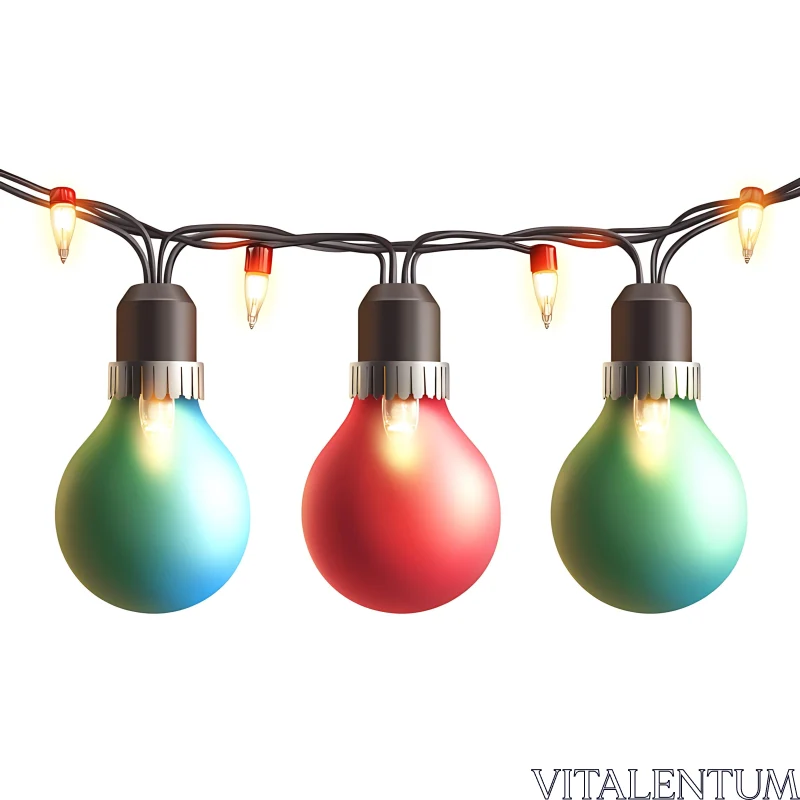 Festive String Lights with Colorful Bulbs AI Image