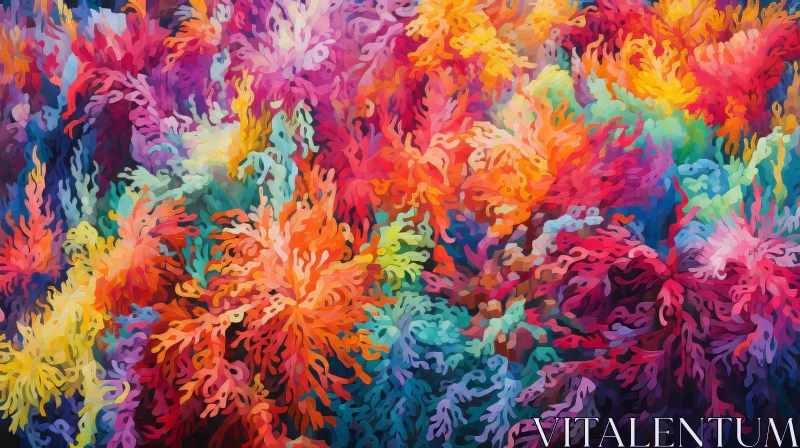 Colorful Abstract Painting - Dynamic Brushstrokes Artwork AI Image