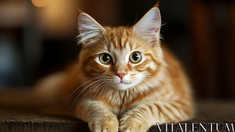 Charming and Curious Orange Tabby Kitty AI Image