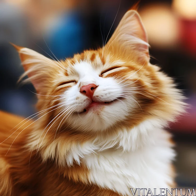 Happy Orange and White Cat AI Image