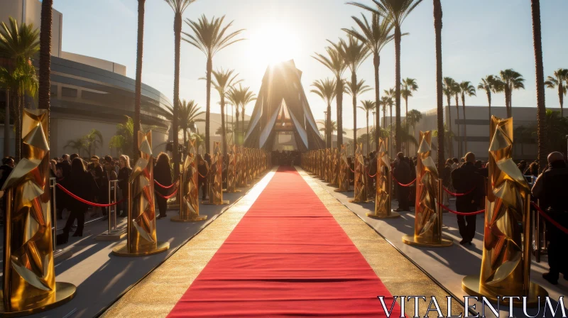 AI ART Ancient Egyptian Inspired Red Carpet Display