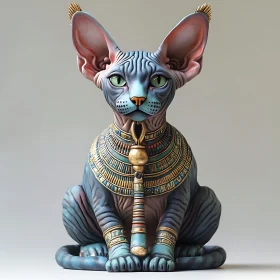 Regal Sphinx Cat Statue in Egyptian Style