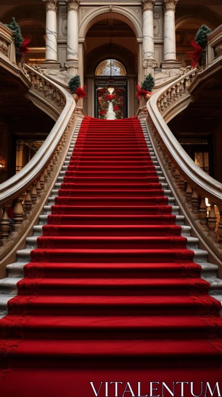 Opulent Baroque Staircase: A Grand Entrance to Extravagance AI Image