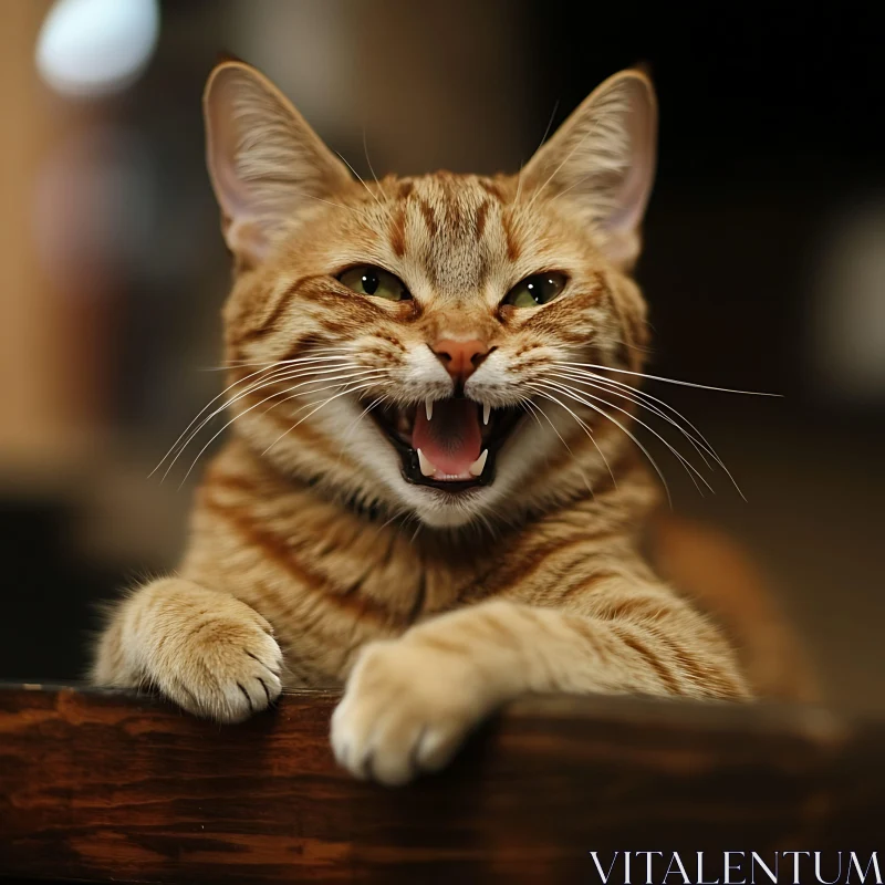 Expressive Ginger Cat Close-Up AI Image