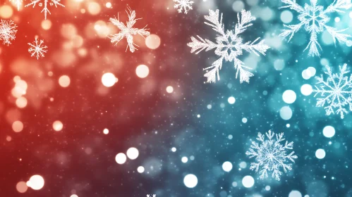 Abstract Snowflakes with Bokeh Effect