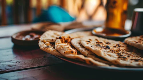 Delicious Stack of Naan Bread | Food Photography