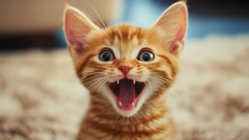 Cute Ginger Kitten Close-Up