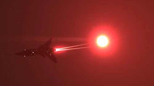 Flight into the Mesmerizing Red Light of Laser Fire - Superflat Style
