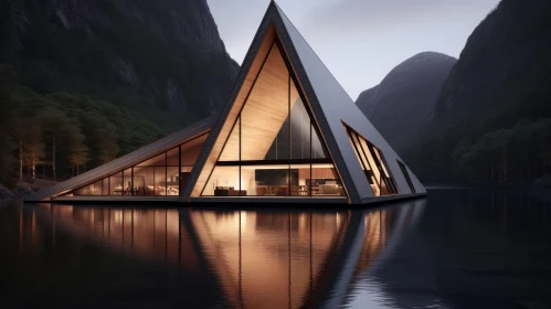 Luxury Glass House in the Mountains | Minimalistic Symmetry | Calm Waters