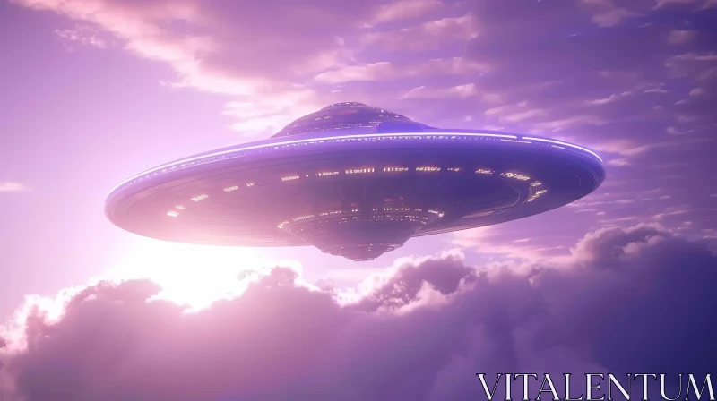 AI ART Mysterious UFO Hovering in the Sky