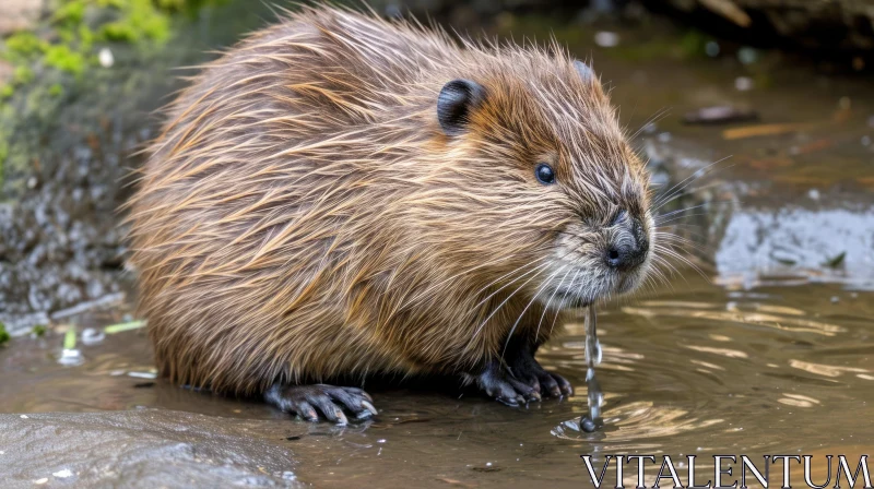 Captivating Image of a Beaver in Water | Nature Photography AI Image