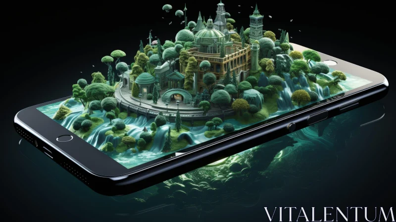 Cityscape Smartphone 3D Rendering AI Image