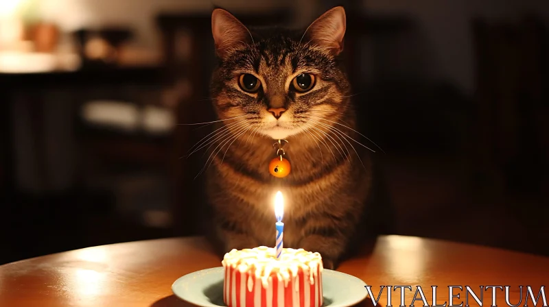 Cat's Birthday Celebration AI Image